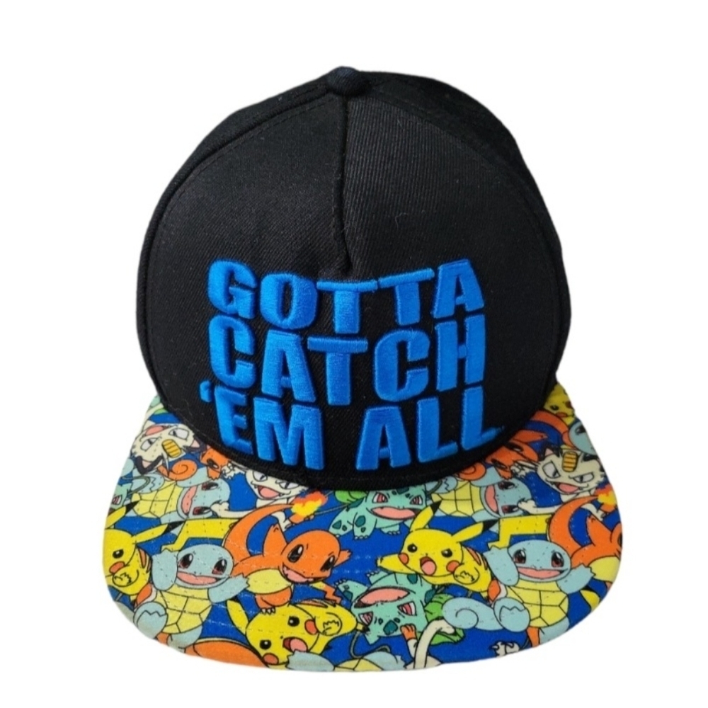 Pokemon Black Truckers Snap Back Cap Hat